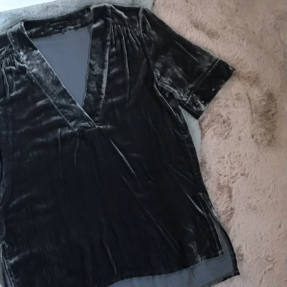 Worth ny gray velvet top